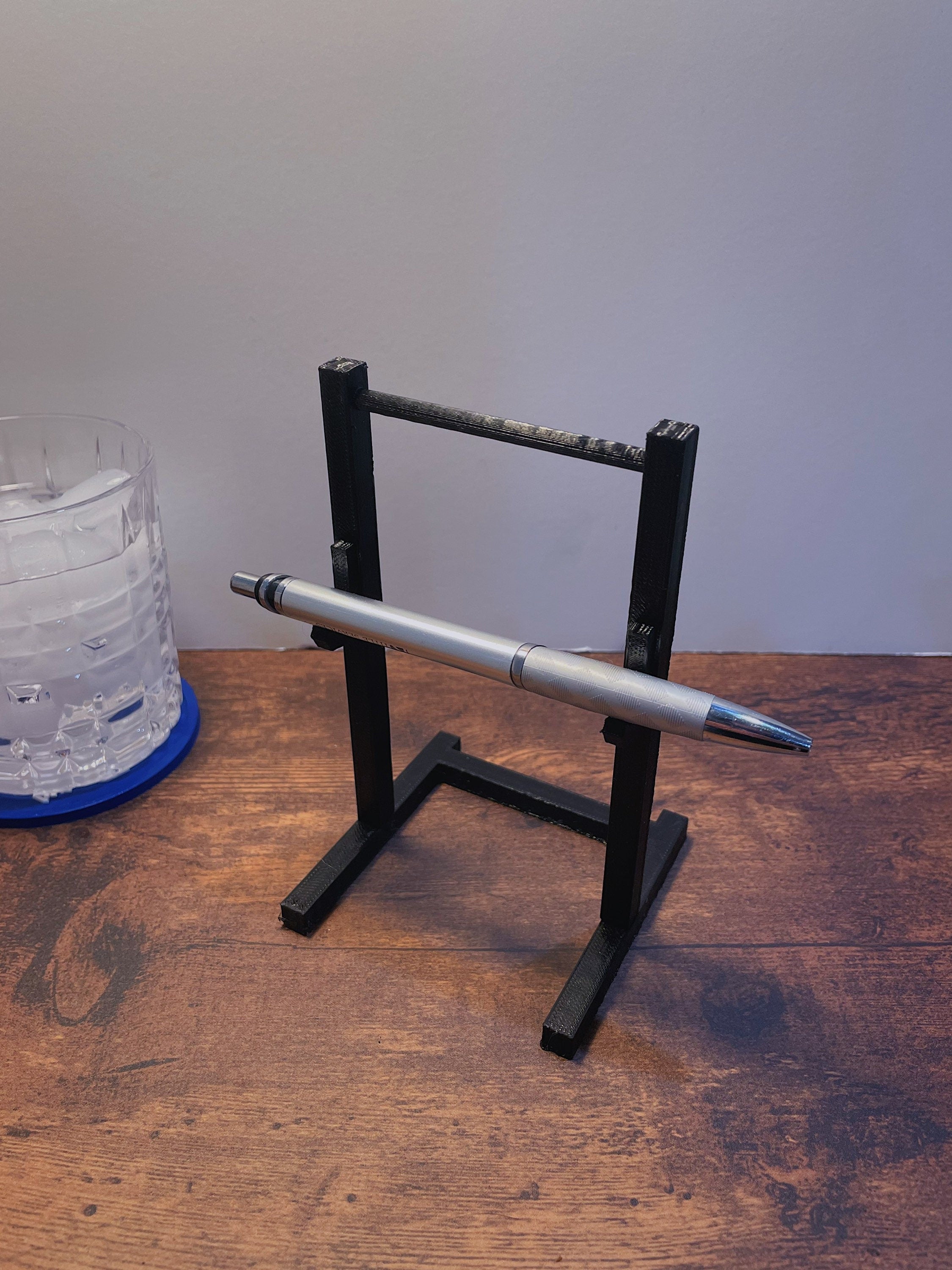 Weight Plate Coaster Squat Rack Black - Funny Gym Coaster Rack with Pen, Pencil Holder for Table, Desk Accessory | Crossfit & Fitness Gift