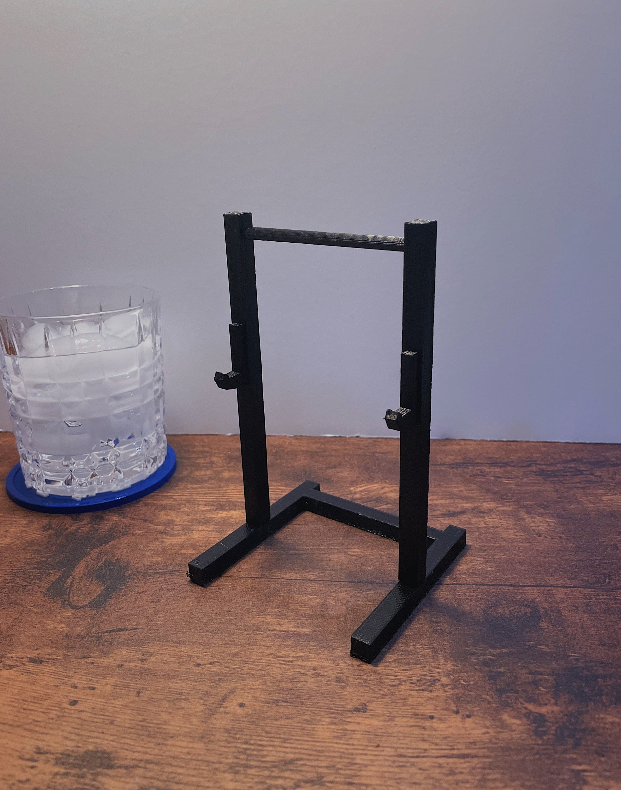 Weight Plate Coaster Squat Rack Black - Funny Gym Coaster Rack with Pen, Pencil Holder for Table, Desk Accessory | Crossfit & Fitness Gift